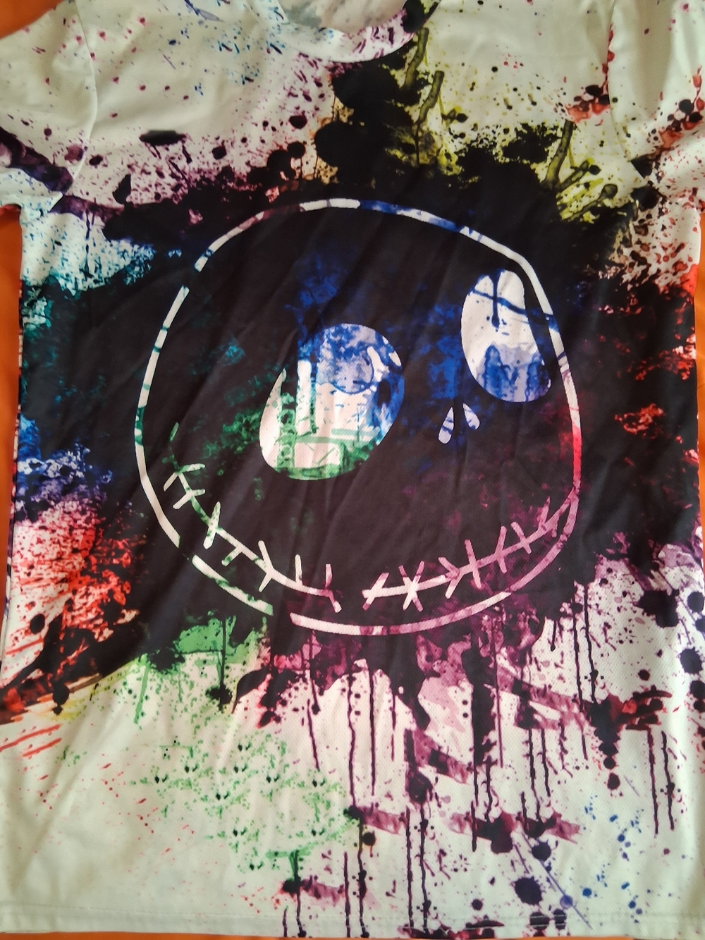The Nightmare Before Christmas Unisex Jack Skellington Splatter T-shirt - Picture 2 of 5